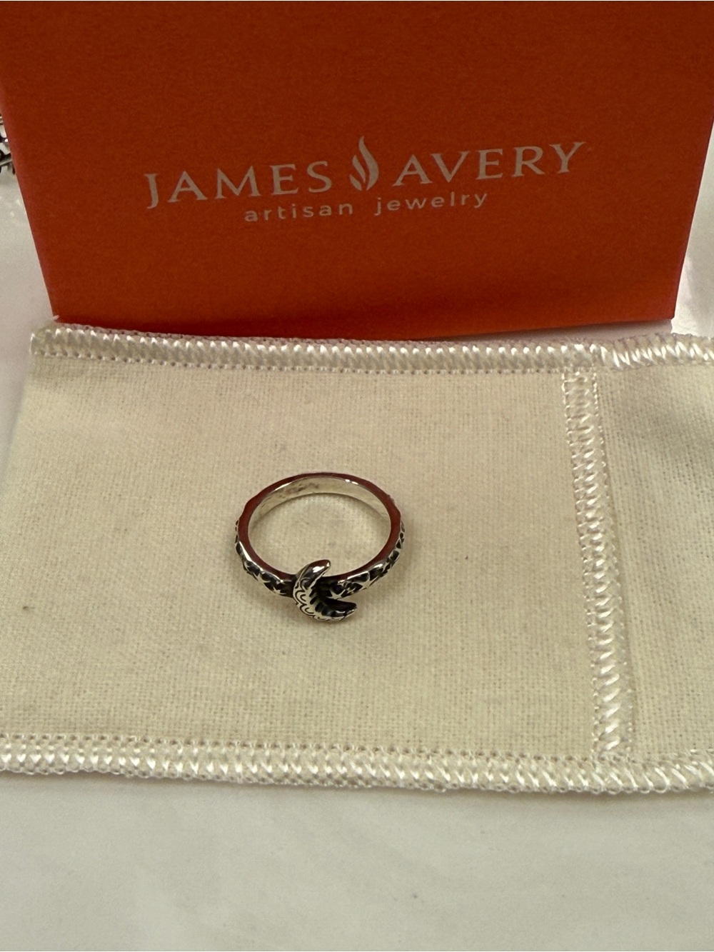 James Avery Sterling Silver Moon Stars Ring